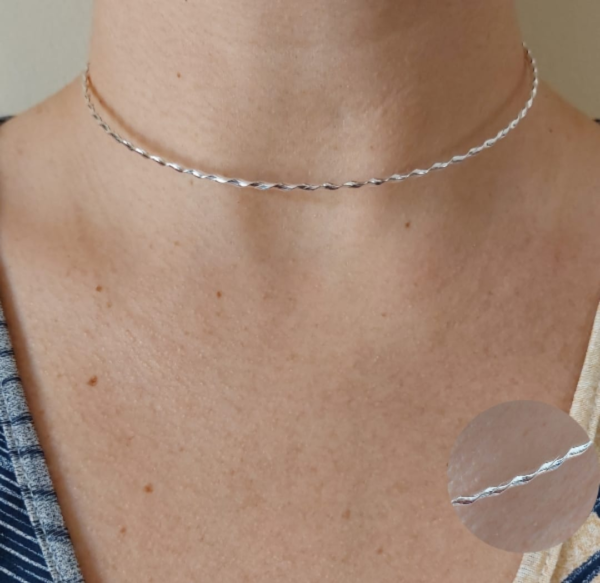 Chocker Prata 925 aro 11,5mm diâmetro