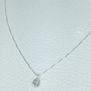 Colar Prata 925 ponto de luz gota zircônia transparente