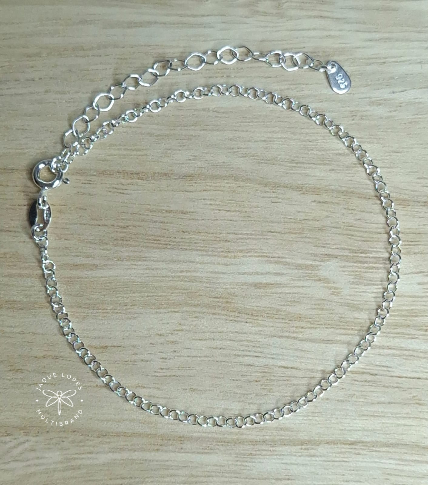 Pulseira Prata 925 elo redondo com extensor