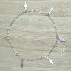 Pulseira Prata 925 pingentes losango