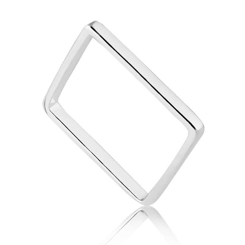 Anel liso quadrado Prata 925