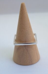 Anel liso quadrado Prata 925