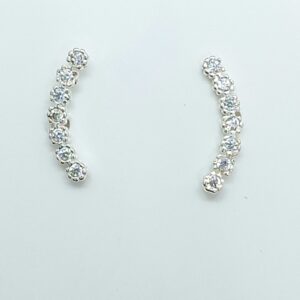 Brinco Ear Cuff 7 zirconias cravejadas Prata 925