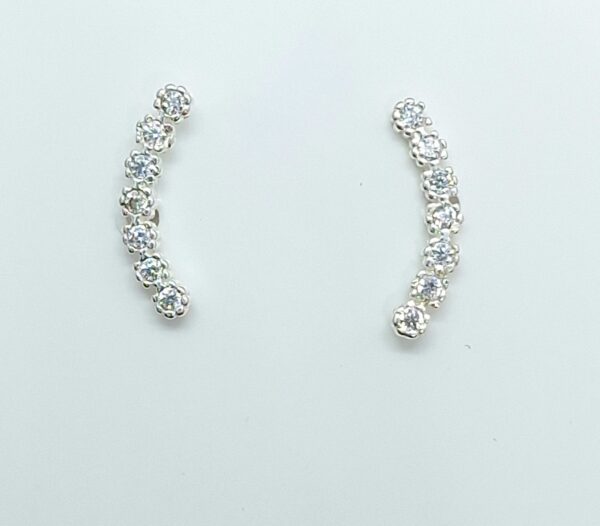 Brinco Ear Cuff 7 zirconias cravejadas Prata 925