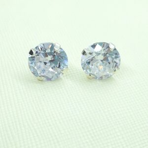 Brinco Zirconia 10mm Unissex Prata 925