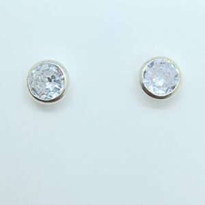 Brinco Zirconia 7mm Embutida Prata 925