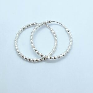 Brinco argola 24mm fio torcido Prata 925