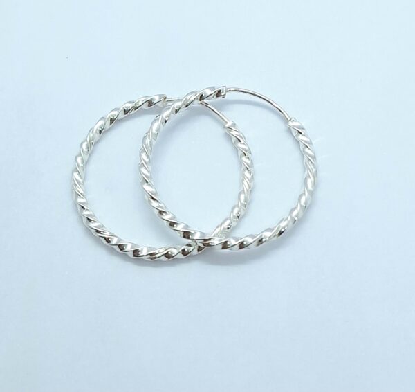Brinco argola 24mm fio torcido Prata 925