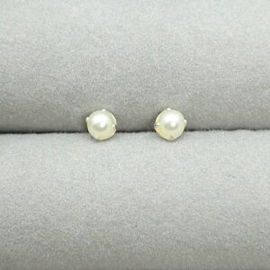 Brinco Pérola cravada 3mm Prata 925