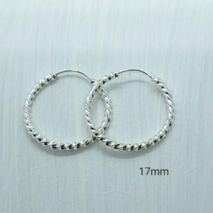 Brinco argola 17mm fio torcido Prata 925