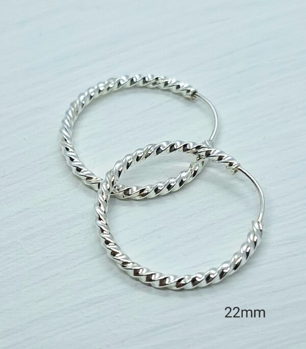 Brinco argola 22mm fio torcido Prata 925