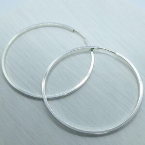 Brinco argola 40mm fio quadrado Prata 925