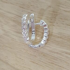 Brinco Argola Click cravação inglesa Prata 925