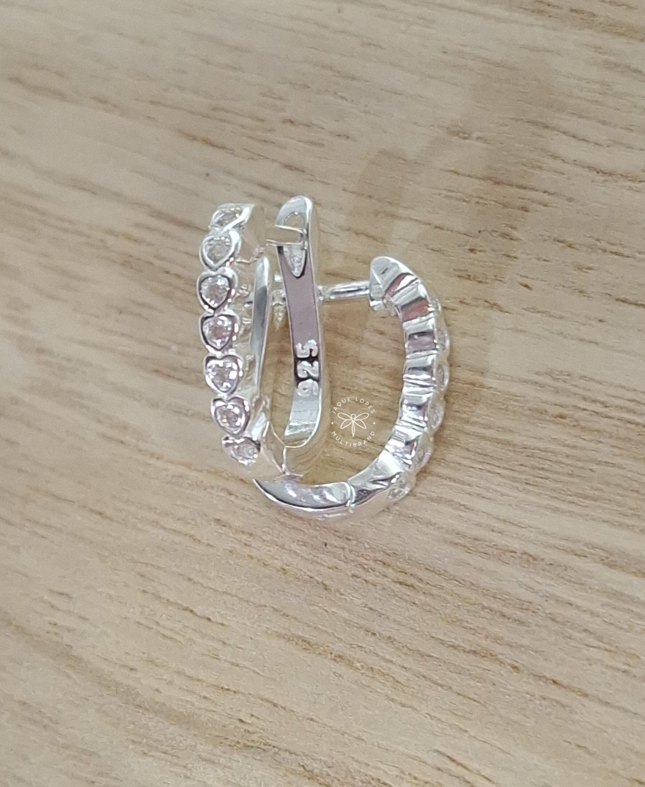 Brinco Argola Click cravação inglesa Prata 925