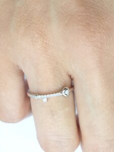 Anel chave tiffany cravejada envelhecido Prata 925 - Importado