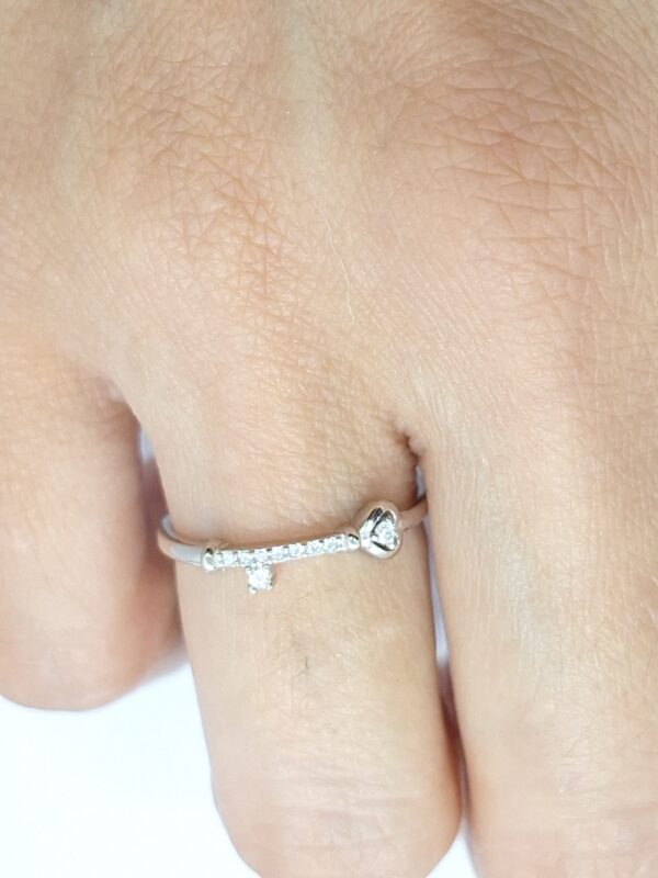 Anel chave tiffany cravejada envelhecido Prata 925 - Importado