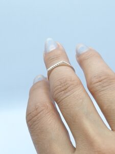 Anel Falange cravejado reto Prata 925