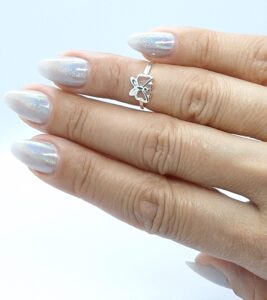 Anel Falange Borboleta Regulável Prata 925