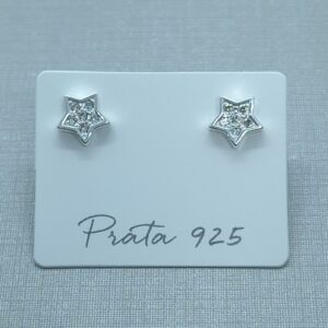 Brinco estrela cravejada Prata 925