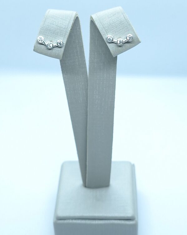 Brinco Ear Cuff 3 pontos luz cravejados Prata 925