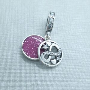 Berloque Duplo Infinity Heart and Stars Prata de Lei - Importado