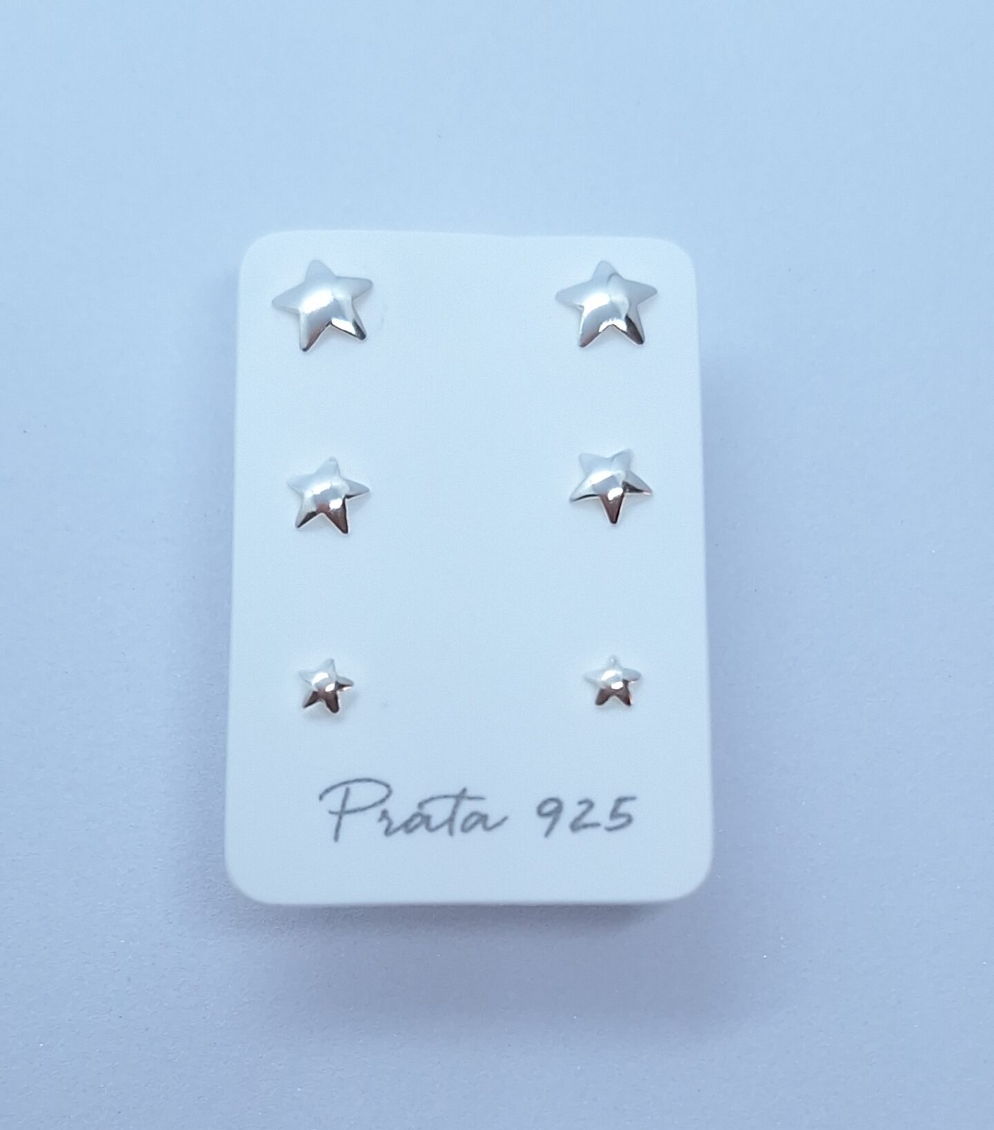 Trio Brincos Estrelas Prata 925