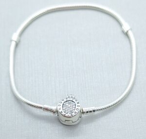 Pulseira Berloques Fecho O Coroado em Pavé Prata 925