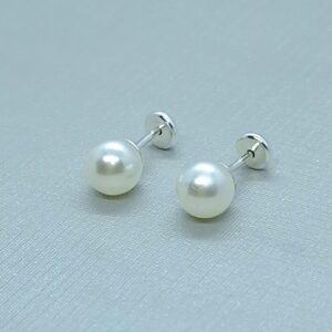 Brinco Pérola 6mm tarraxa baby Prata 925