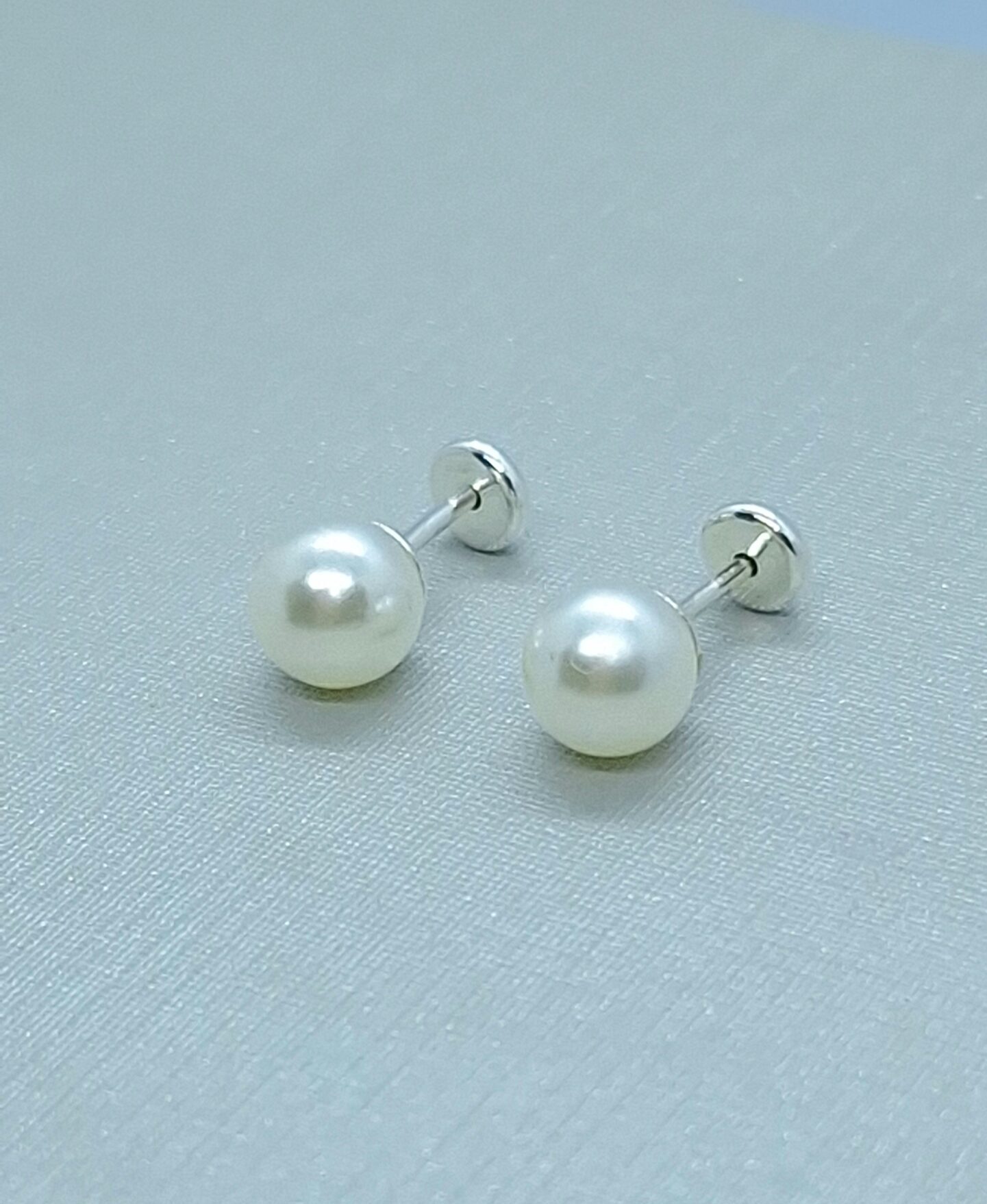Brinco Pérola 6mm tarraxa baby Prata 925