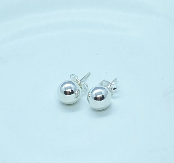 Brinco Bola liso 8mm Prata 925