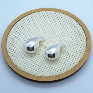 Brinco Gota 3D Eletroformação 22mm x 10mm M Prata 925 - Importado