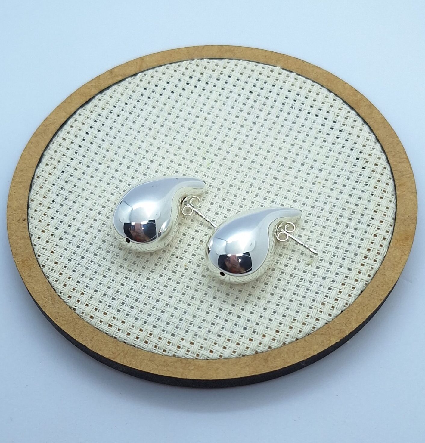Brinco Gota 3D Eletroformação 22mm x 10mm M Prata 925 - Importado