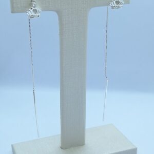Brinco Fio Coroa com microzirconia Prata 925