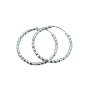 Brinco argola 22mm fio torcido Prata 925