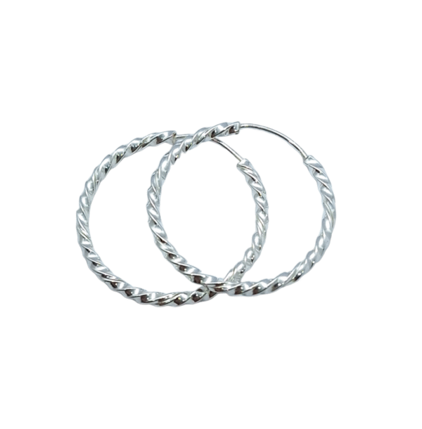 Brinco argola 22mm fio torcido Prata 925