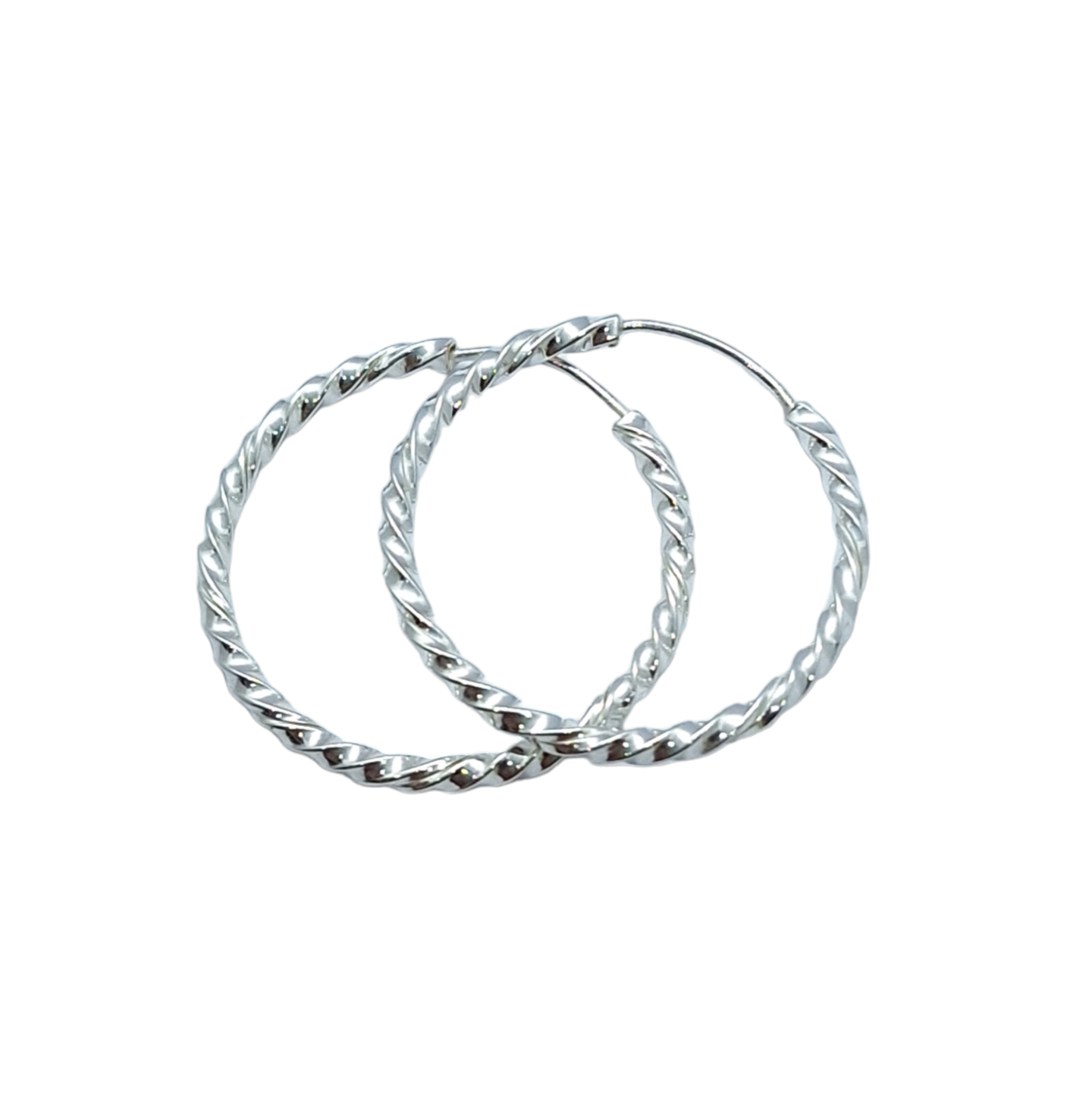 Brinco argola 22mm fio torcido Prata 925