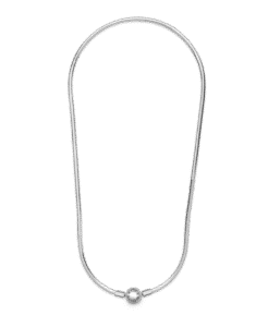 Colar Berloque Trama e Fecho Redondo 50cm Prata 925