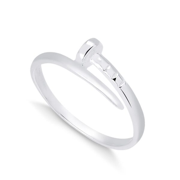 Anel Prego Inspiração Cart liso Prata 925