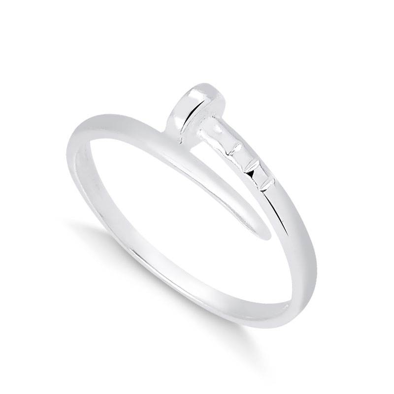 Anel Prego Inspiração Cart liso Prata 925