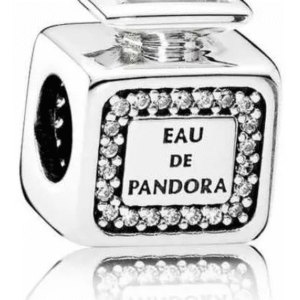 Berloque Frasco de Perfume cravejado Prata de Lei - Importado