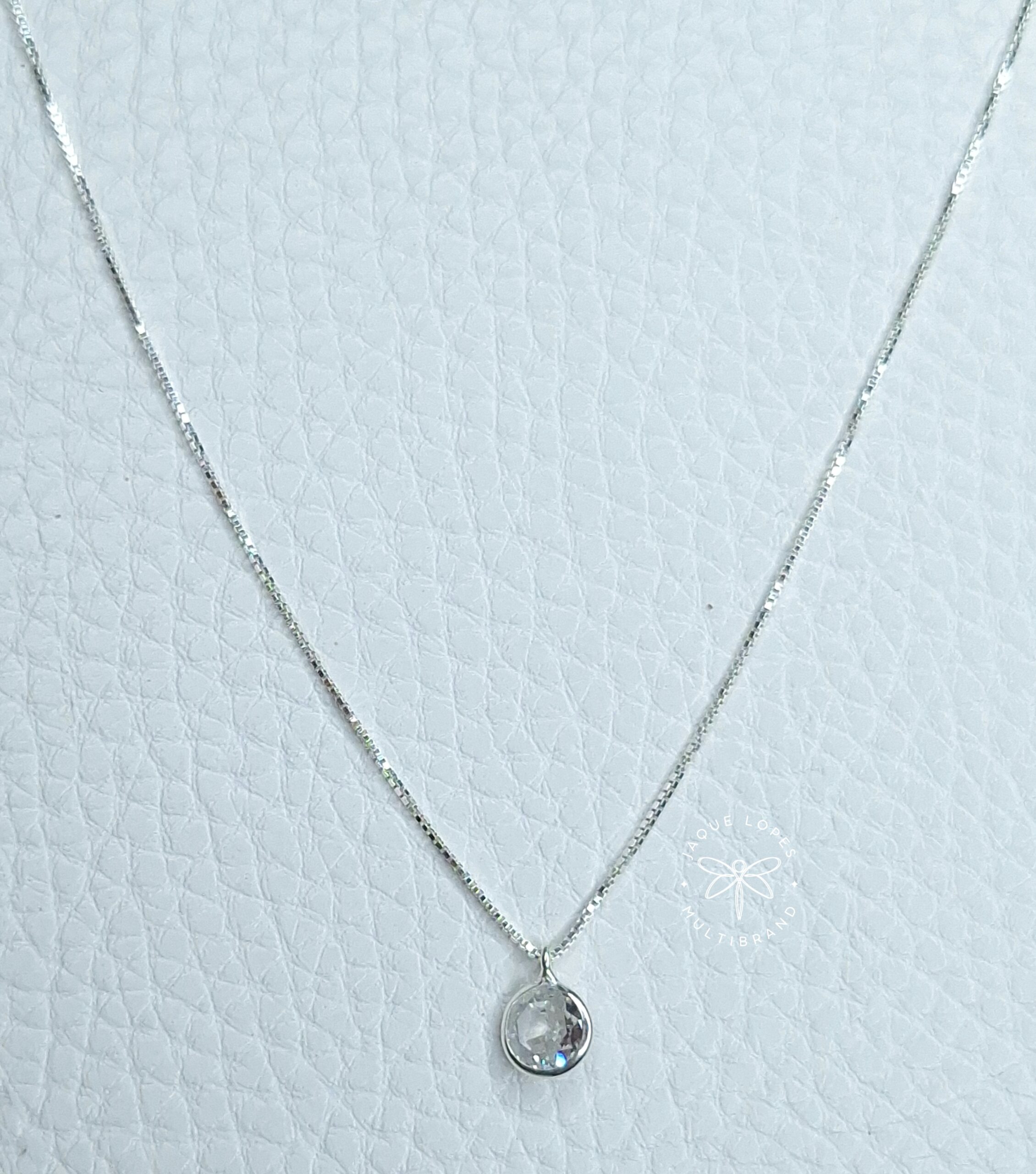 Colar ponto de luz redondo tradicional Prata 925