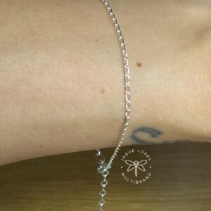 Pulseira Elo Ovais 18cm com Extensor 5cm Prata 925