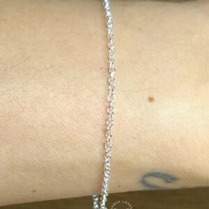 Pulseira Elo redondo 18cm com Extensor 5cm Prata 925