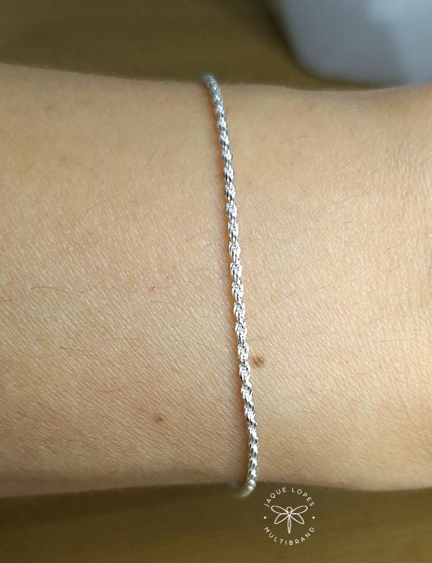 Pulseira Cordão Baiano 18cm com Extensor 5cm Prata 925