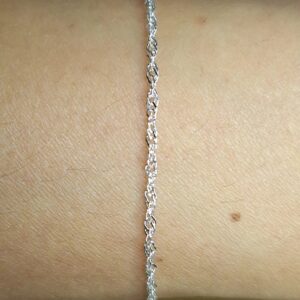 Pulseira Corrente Singapura 18cm com Extensor 5cm Prata 925