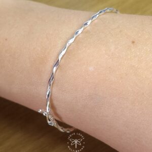 Bracelete 1,5mm fio torcido Prata 925
