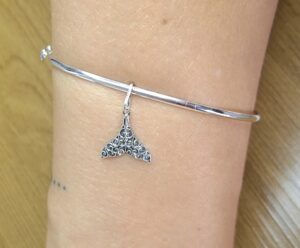 Pingente Rabo de Baleia envelhecida 14mmx13mm Prata 925