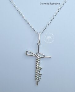 Pingente Gratidão 30mm Prata 925