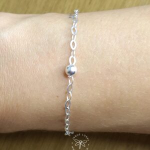 Pulseira Corrente 1 bola 18cm Prata 925