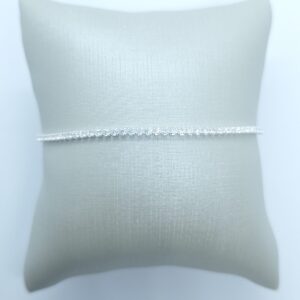 Pulseira Riviera 2mm Zirconia Cristal 17cm com extensor 6cm folheada Prata 925